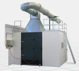 Testapparatuur voor eenmalige verbranding voor bouwmaterialen of -producten