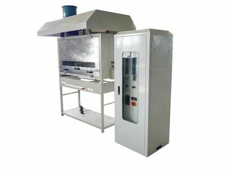 Radiant warmteflux-testapparatuur voor vloerbedekkingsmaterialen, testen en beschrijven van de verbrandingskenmerken